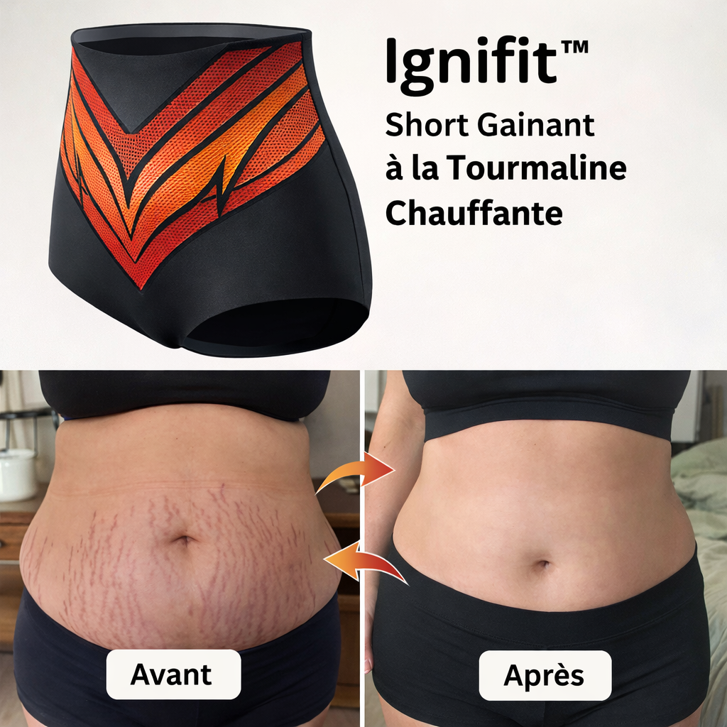 Ignifit™ Short Gainant à la Tourmaline Chauffante | Brûlez votre graisse abdominale dès la première heure !