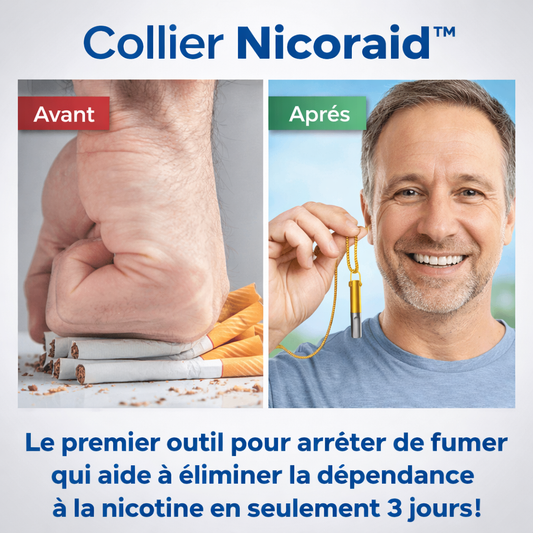 Collier Nicoraid™ | Le premier collier pour arrêter de fumer qui t’aide à éliminer la dépendance à la nicotine en seulement 3 jours!