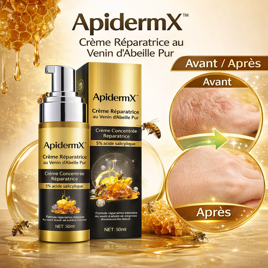 ApidermX™ Crème Réparatrice au Venin d’Abeille Pur | Lisse instantanément les rides, retend la peau et vous rajeunit en 5 minutes !