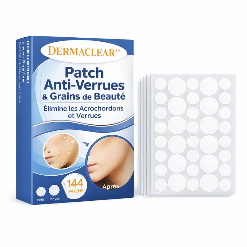 DERMACLEAR™ Patch Anti-Verrues & Grains de Beauté | Faites disparaître les excroissances en 3 minutes !
