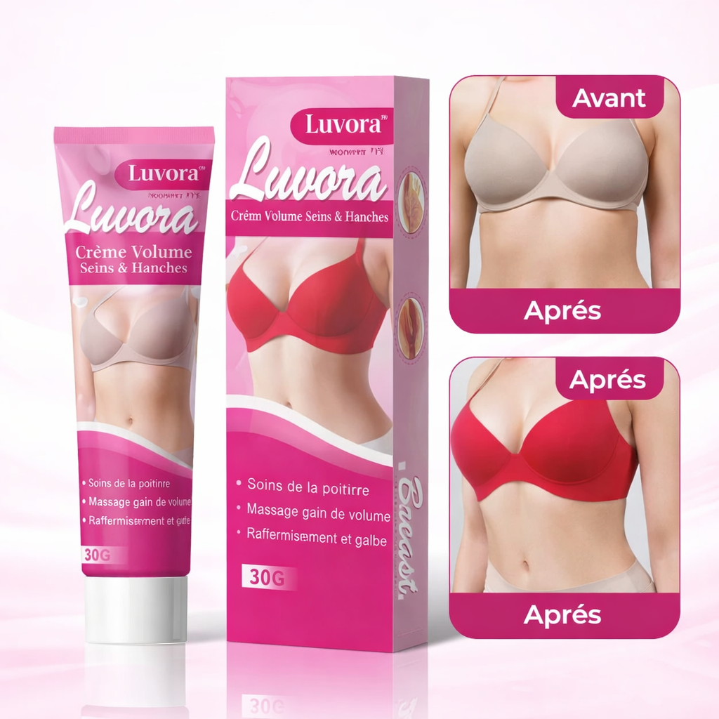 Luvora™ Crème Volume Seins & Hanches | Des courbes plus fermes et plus généreuses en 7 minutes !