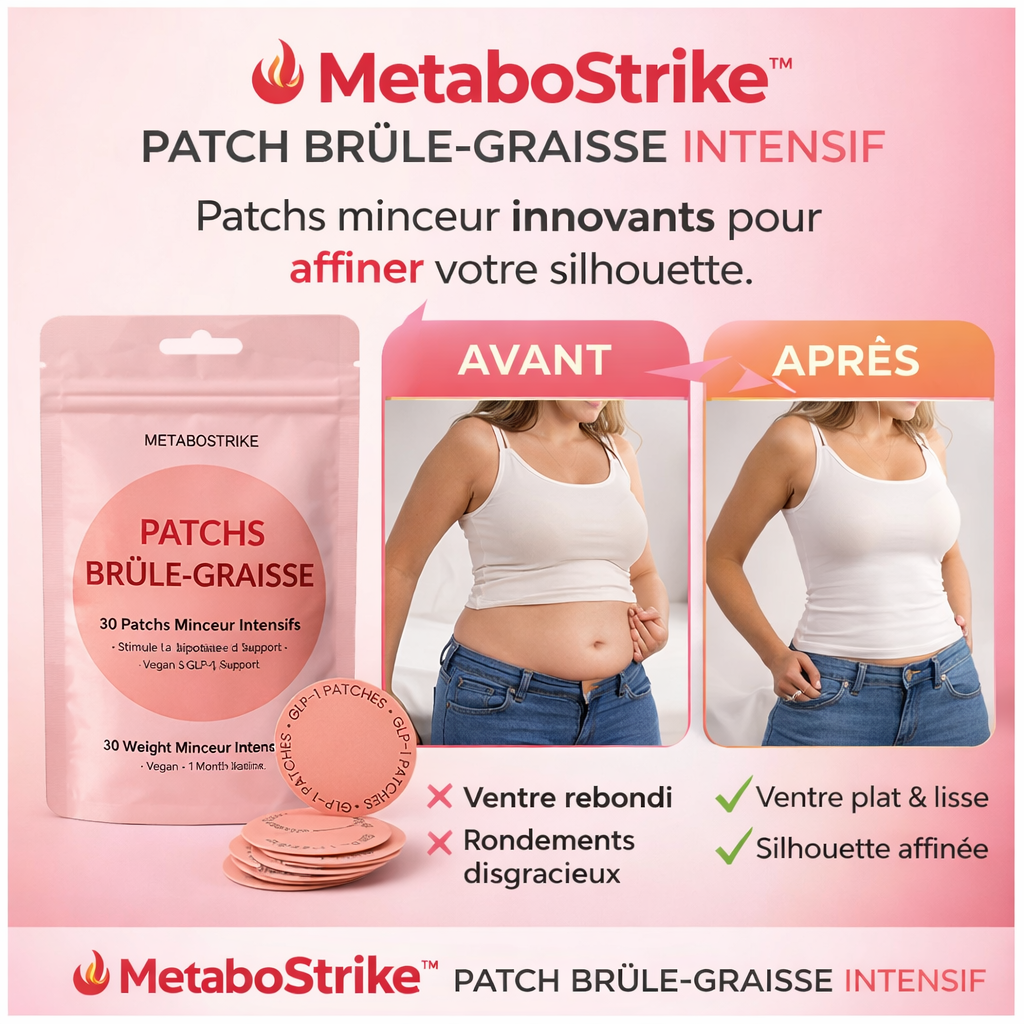 MetaboStrike™ Patch Brûle-Graisse Intensif | Perdez jusqu’à 4,7 kg en 5 jours sans régime !