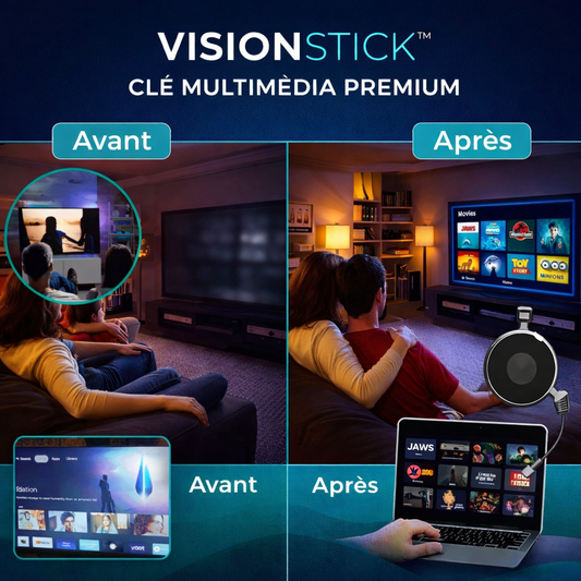 VisionStick™ Clé Multimédia Premium | Accédez instantanément à la TV, aux films et au sport en illimité !