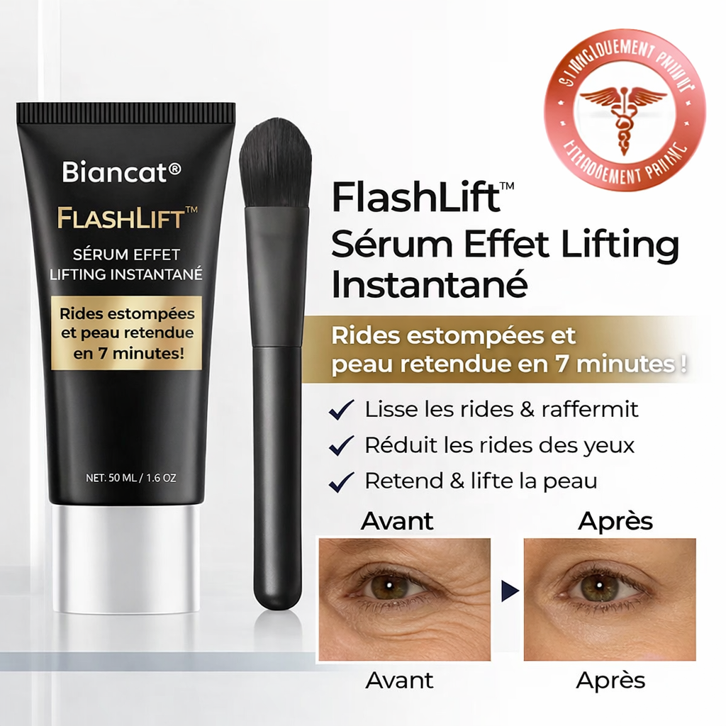 FlashLift™ Sérum Effet Lifting Instantané | Rides estompées et peau retendue en 7 minutes !