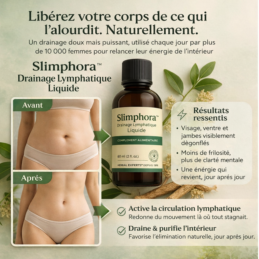Slimphora™ Drainage Lymphatique Liquide | Dégonflez visage, ventre et jambes en 7 jours !