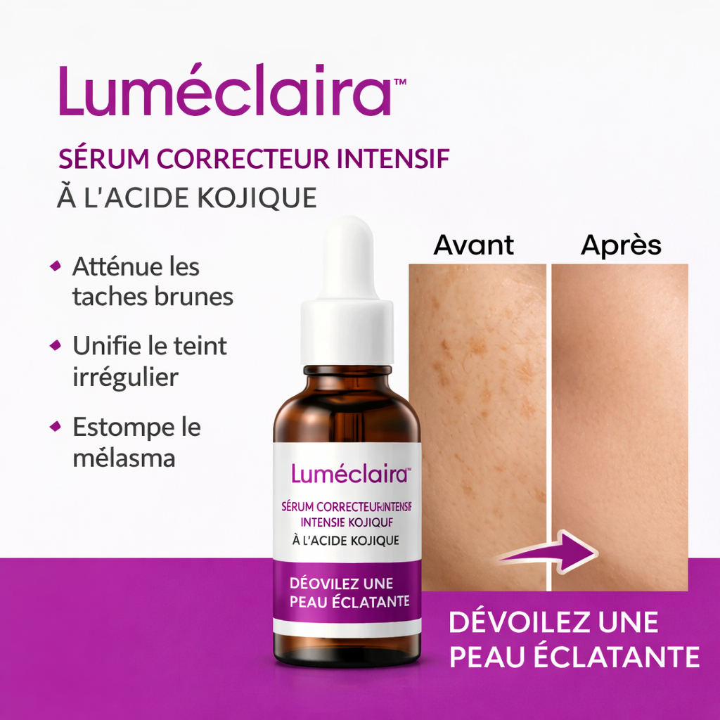 Luméclaira™ Sérum Correcteur Intensif à l’Acide Kojique | Efface vos taches brunes en 72 heures seulement !