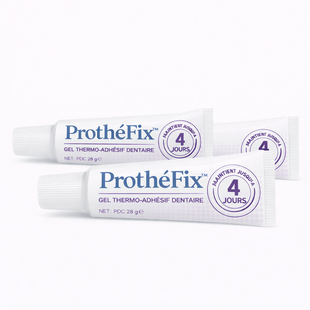 ProthéFix™ Gel Thermo-Adhésif Dentaire | Fixez vos prothèses 4 jours sans colle, sans gêne, sans stress !