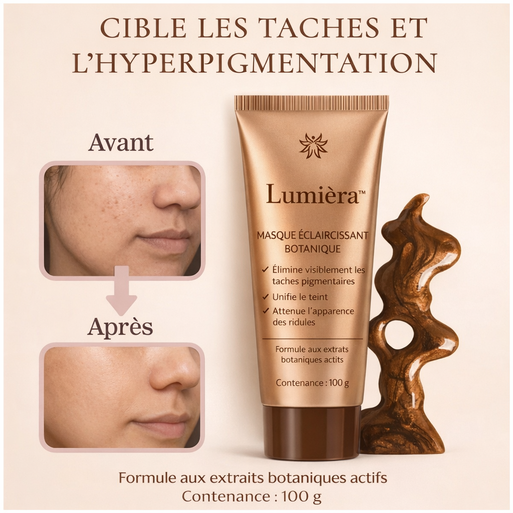 Lumièra™ Masque Éclaircissant Botanique | Efface les taches brunes en 10 minutes par jour !