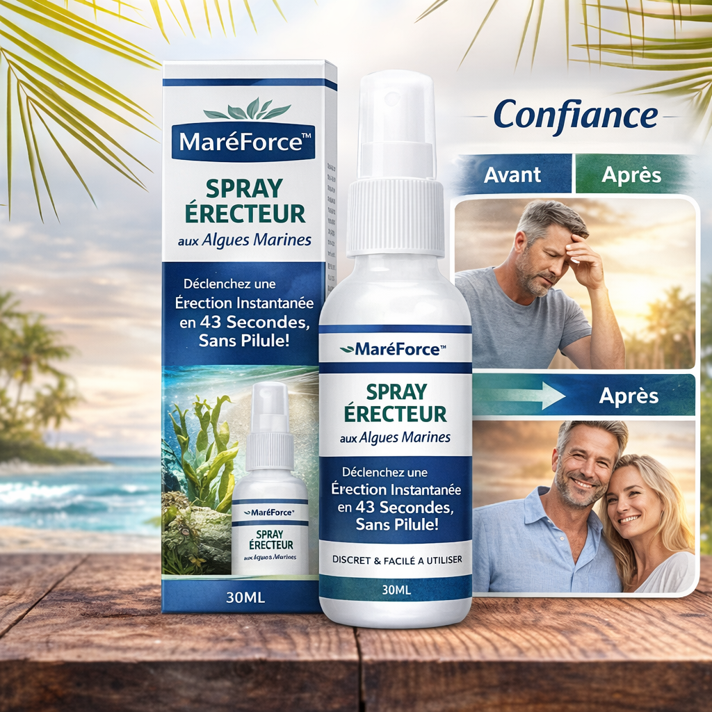 MaréForce™ Spray Érecteur aux Algues Marines | Déclenchez une Érection Instantanée en 43 Secondes, Sans Pilule !