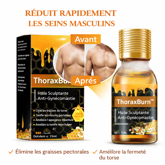 ThoraxBurn™ Huile Sculptante Anti-Gynecomastie | Éliminez la Poitrine Masculine en 7 Jours, Sans Chirurgie !