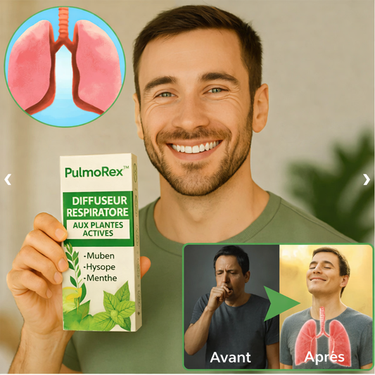 PulmoRex™ Diffuseur Respiratoire aux Plantes Actives | Libérez Vos Poumons en 5 Minutes et Respirez à Pleins Poumons !