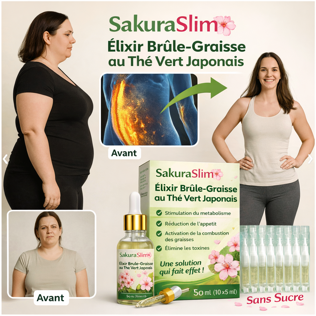 SakuraSlim™ Élixir Brûle-Graisse au Thé Vert Japonais | Éliminez Jusqu’à 5 kg de Graisse Abdominale en 7 Jours, Sans Effort !