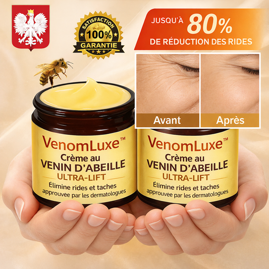 VenomLuxe™ Crème au Venin d’Abeille Ultra-Lift | Élimine rides et taches en 3 minutes – approuvé par les dermatologues!