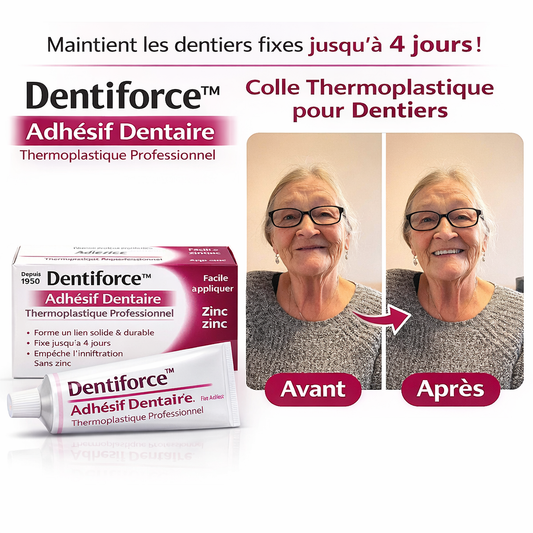 Dentiforce™ Adhésif Dentaire Thermoplastique Professionnel | Fixez vos dents instantanément et mangez sans peur en 2 minutes !