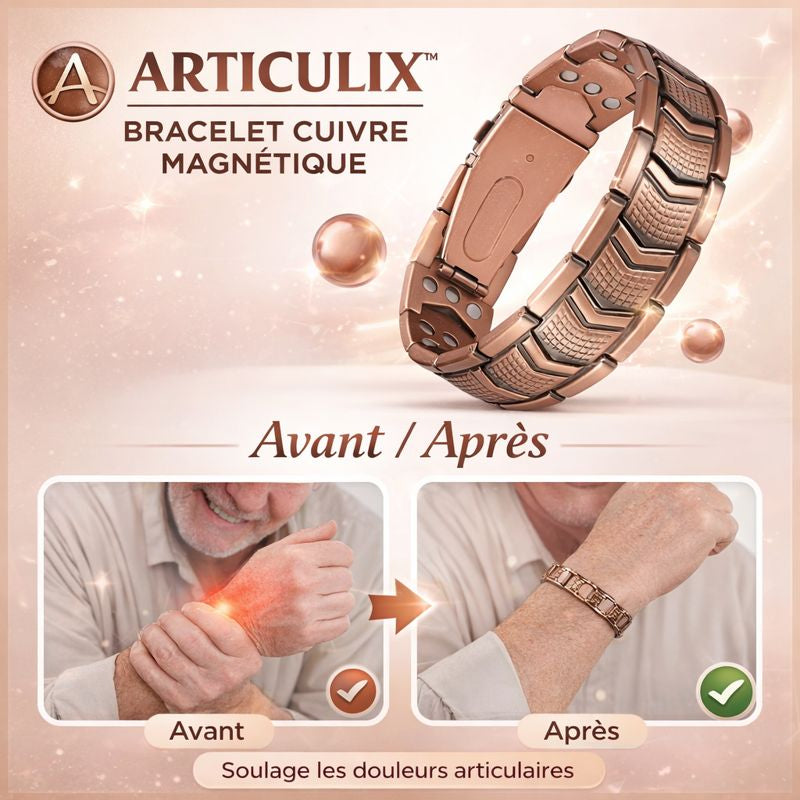Articulix™ Bracelet Cuivre Magnétique | Soulage les douleurs articulaires en un instant !