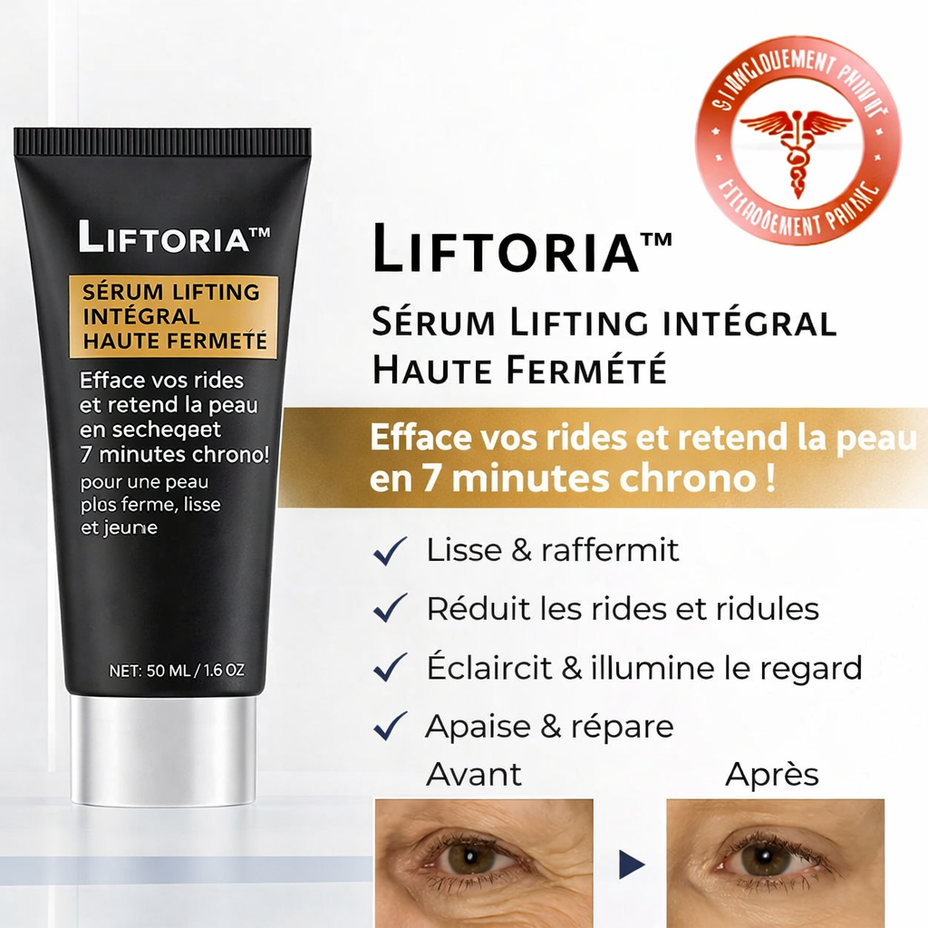 Liftoria™ Sérum Lifting Intégral Haute Fermeté | Efface vos rides et retend la peau en 7 minutes chrono !