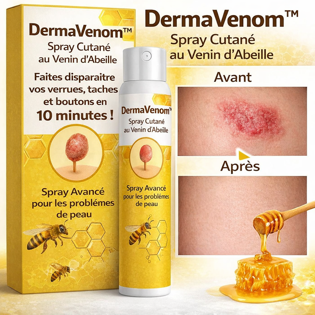 DermaVenom™ Spray Cutané au Venin d’Abeille | Éliminez verrues, taches et boutons en 10 minutes !
