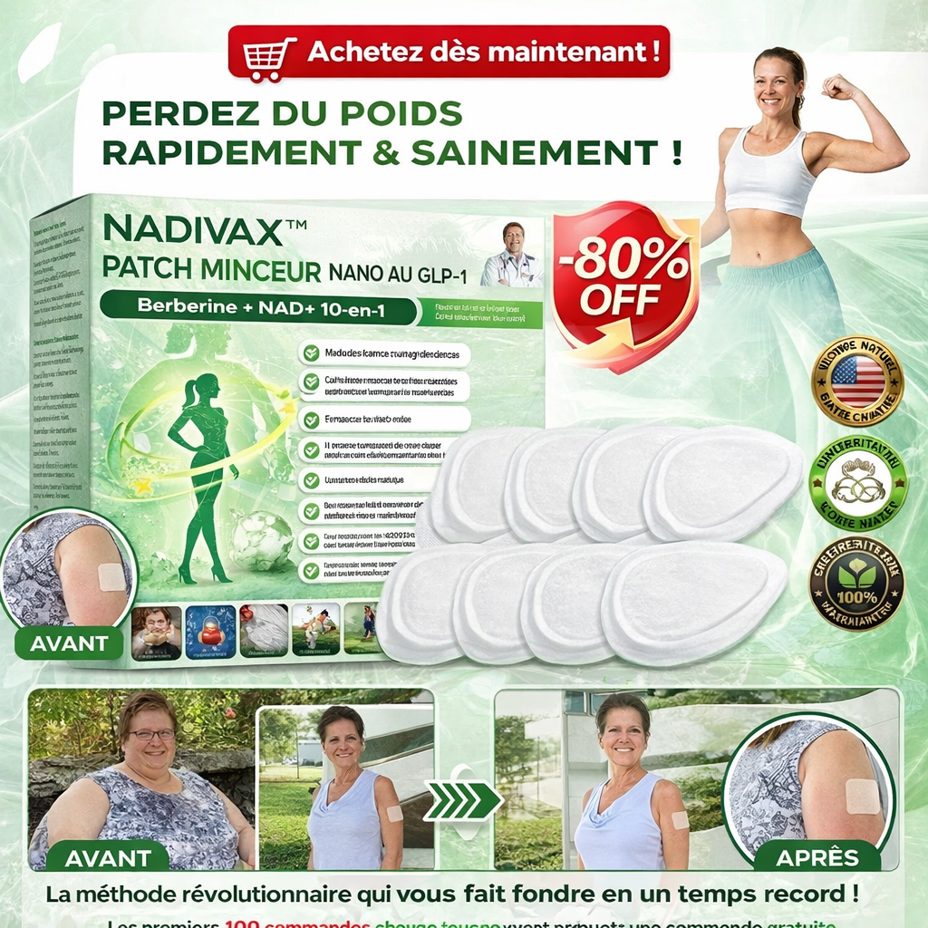 NADIVAX™ Patch Minceur Nano au GLP-1 | Perdez jusqu’à 7 kg en 7 jours sans régime ni effort !