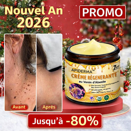 APIDERMA™ Crème Régénérante au Venin d’Abeille | Effacez rides et relâchement en 3 minutes !