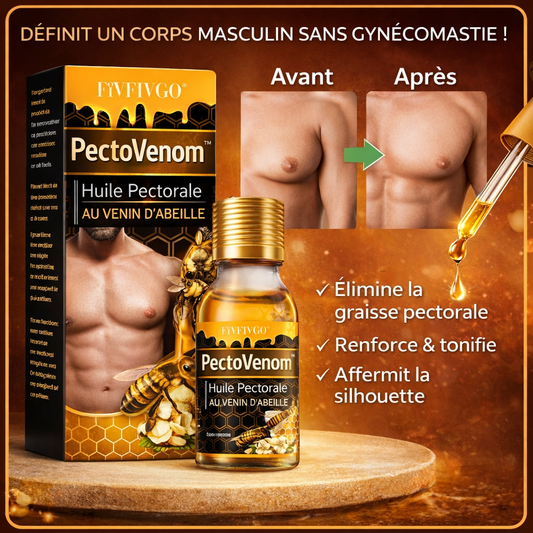 PectoVenom™ Huile Pectorale au Venin d’Abeille | Faites fondre la gynécomastie en 2 minutes chrono !