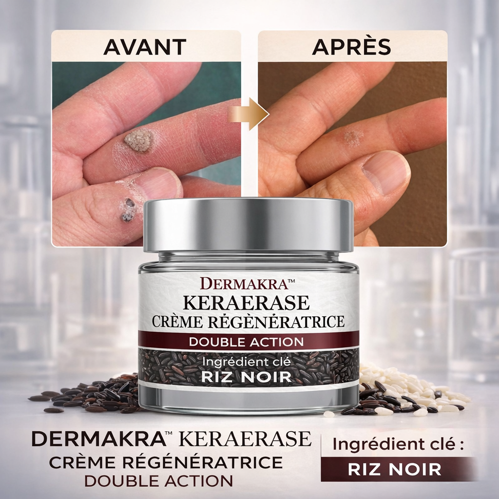 Dermakra™ KeraErase Crème Régénératrice Double Action | Efface rides et taches dès la première application !