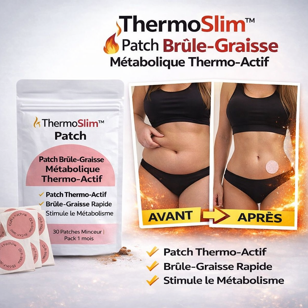 ThermoSlim™ Patch Brûle-Graisse Métabolique Thermo-Actif | Faites fondre 12kg de graisse en 30 jours sans régime !