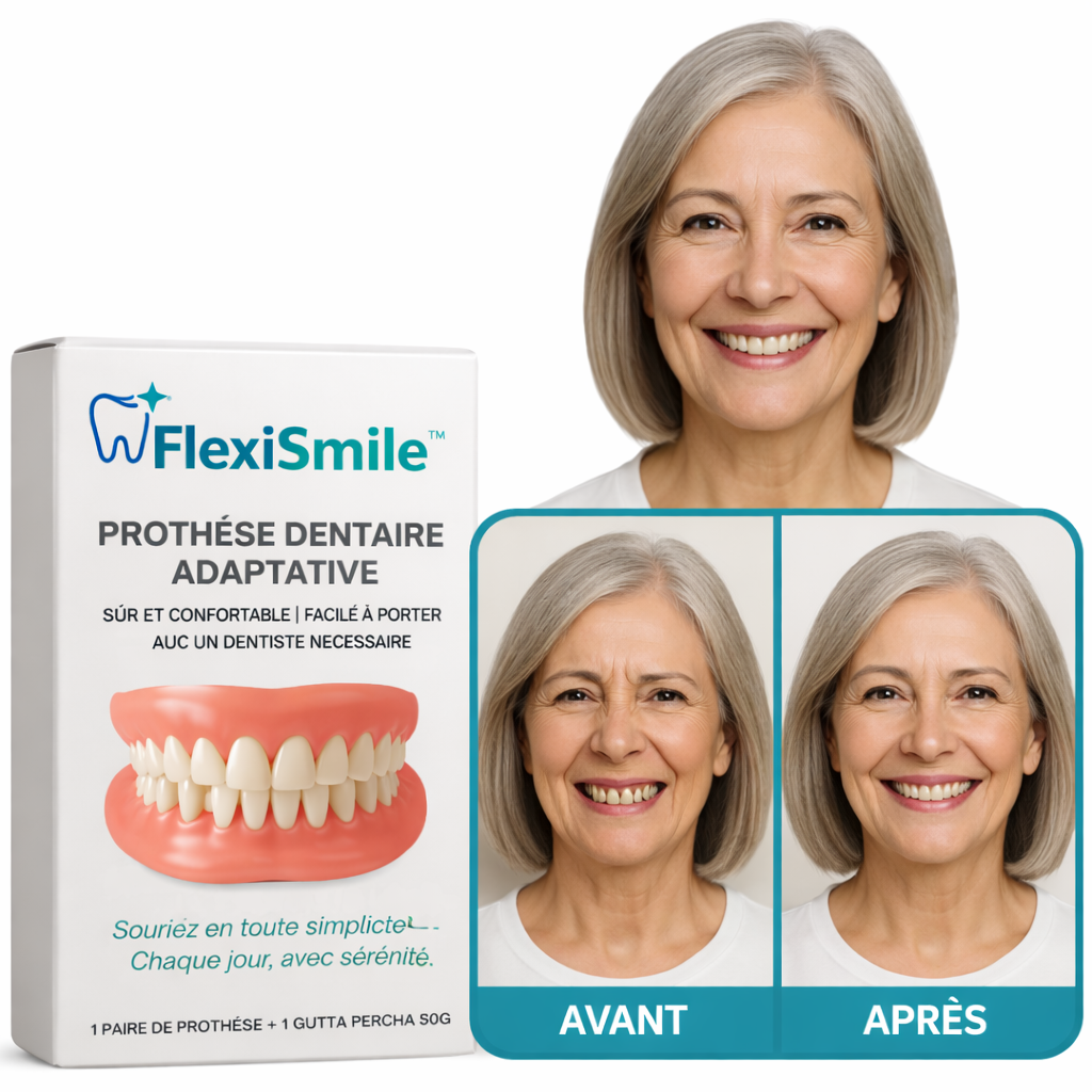 FlexiSmile™ Prothèse Dentaire Adaptative | Retrouvez un sourire naturel en 3 minutes, quelle que soit votre mâchoire !