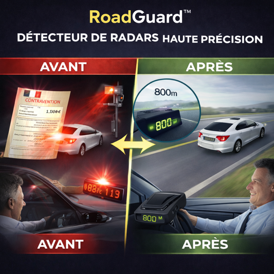 RoadGuard™ Détecteur de Radars Haute Précision | Évitez les amendes dès le premier trajet et reprenez le contrôle total au volant !