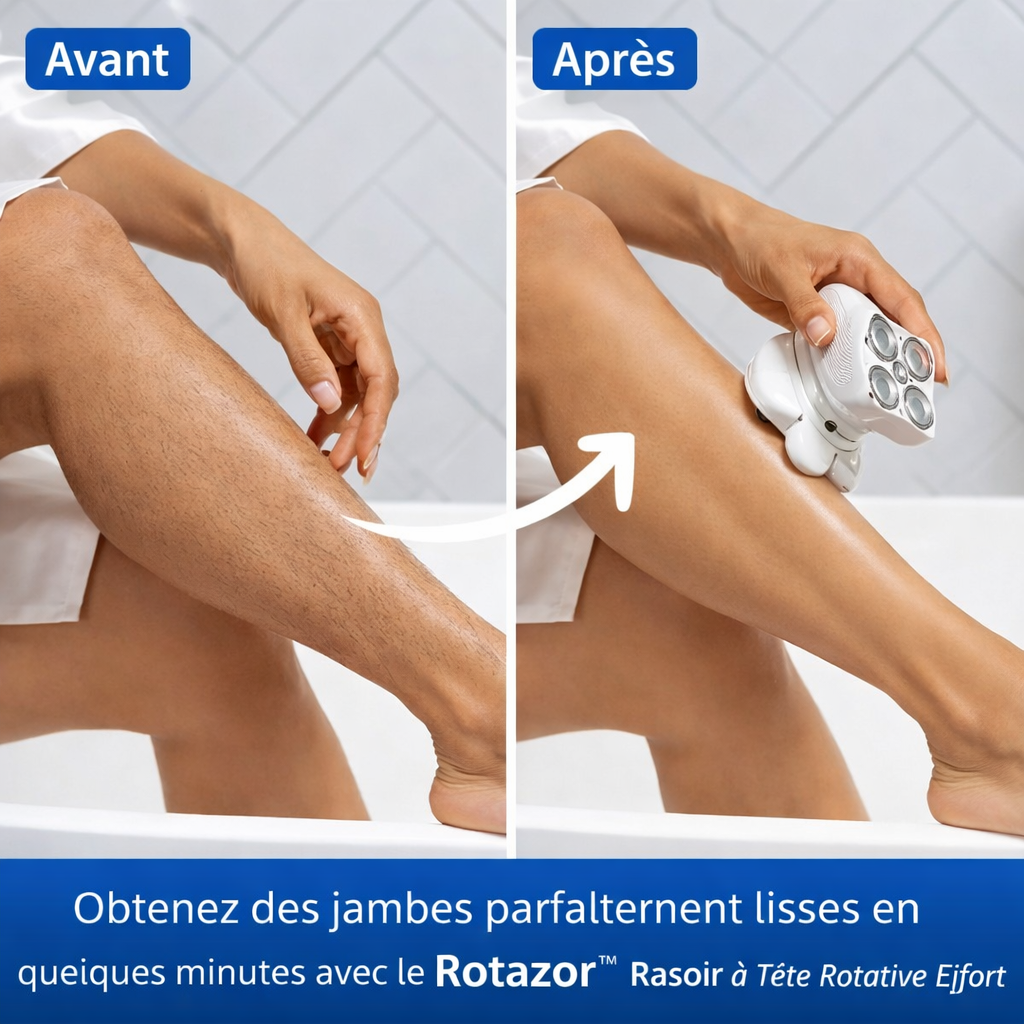 Rotazor™ Rasoir à Tête Rotative Sans Effort | Une peau parfaitement lisse en 3 minutes !
