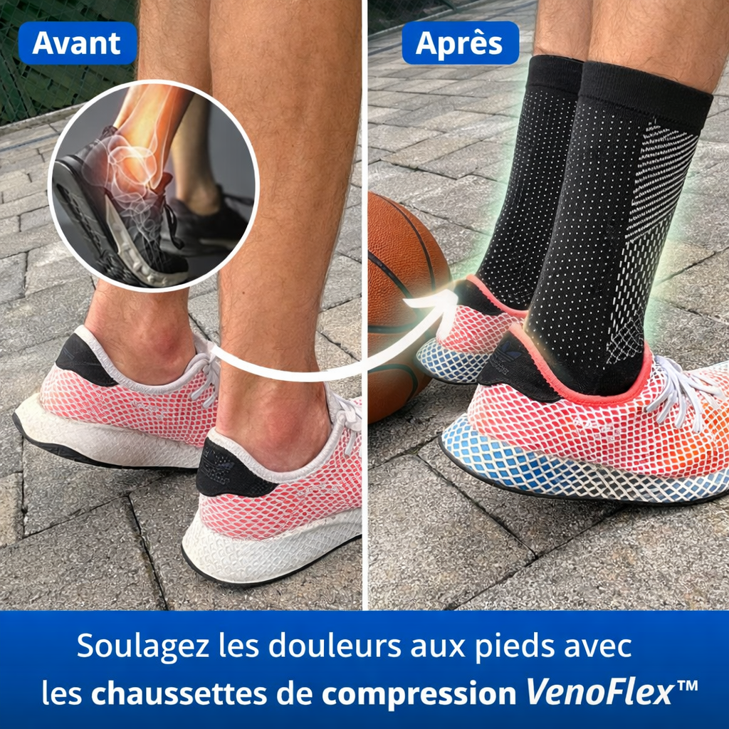 VenoFlex™ Chaussettes de Compression Médicales | Des jambes légères et sans douleur en 5 minutes !