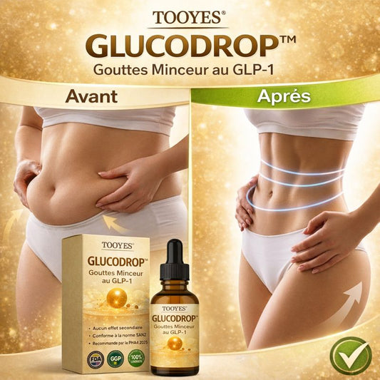 GlucoDrop™ Gouttes Minceur au GLP-1 | Éliminent les toxines et font perdre du poids en 10 minutes !