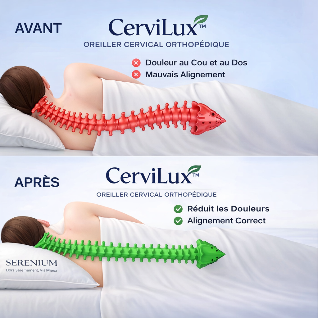 CerviLux™ Oreiller Cervical Orthopédique | Éliminez vos douleurs cervicales dès la première nuit !