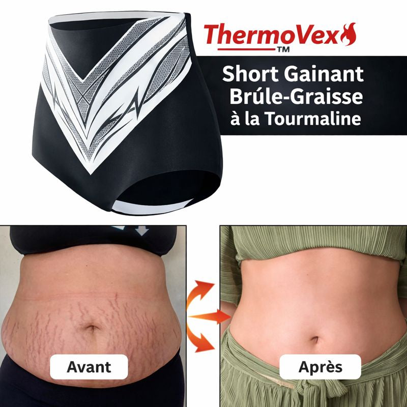 ThermoVex™ Short Gainant Brûle-Graisse à la Tourmaline | Perdez du ventre dès la 1ère heure !