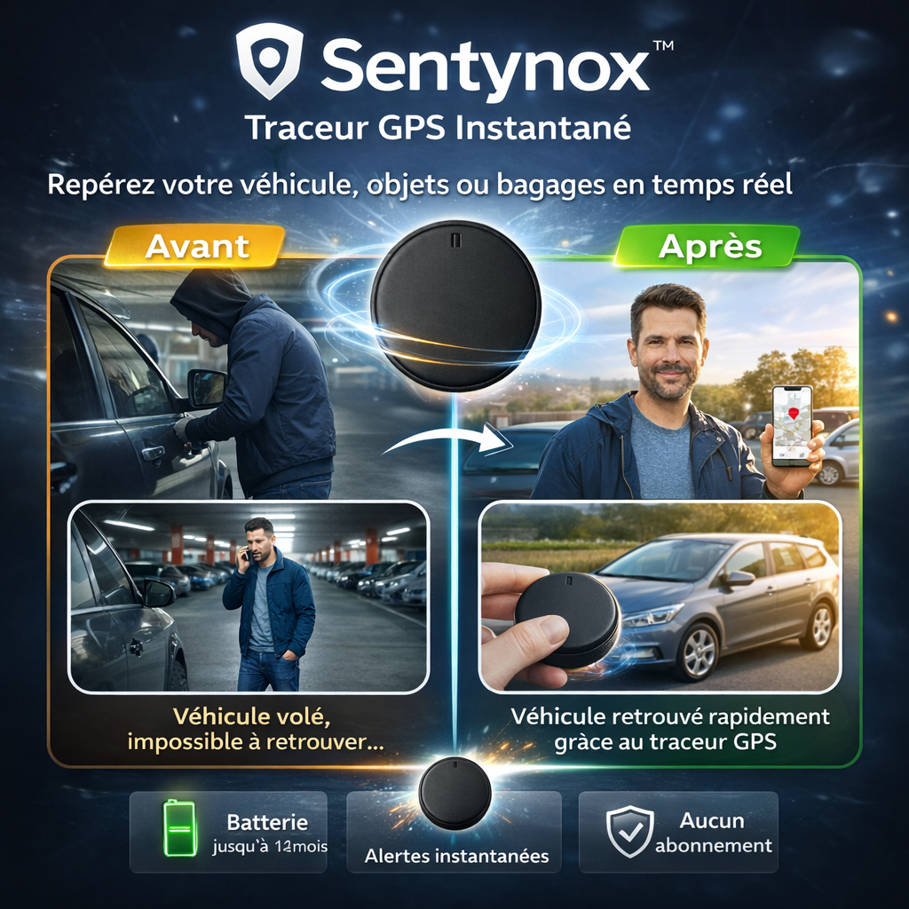 Sentynox™ Traceur GPS Instantané | Retrouvez vos objets et vos proches en 5 secondes chrono !