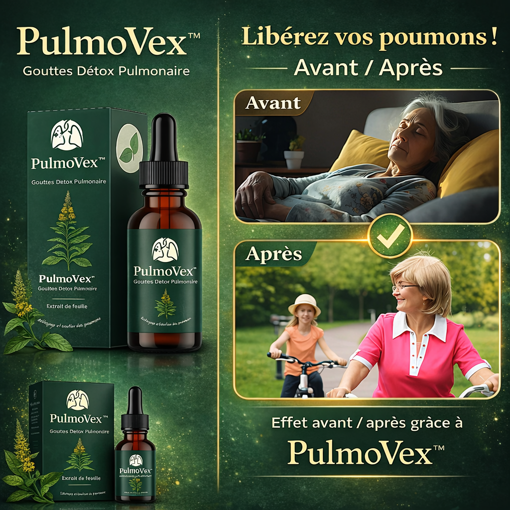 PulmoVex™ Gouttes Détox Pulmonaire | Débouchez vos poumons et respirez librement en 48 heures !