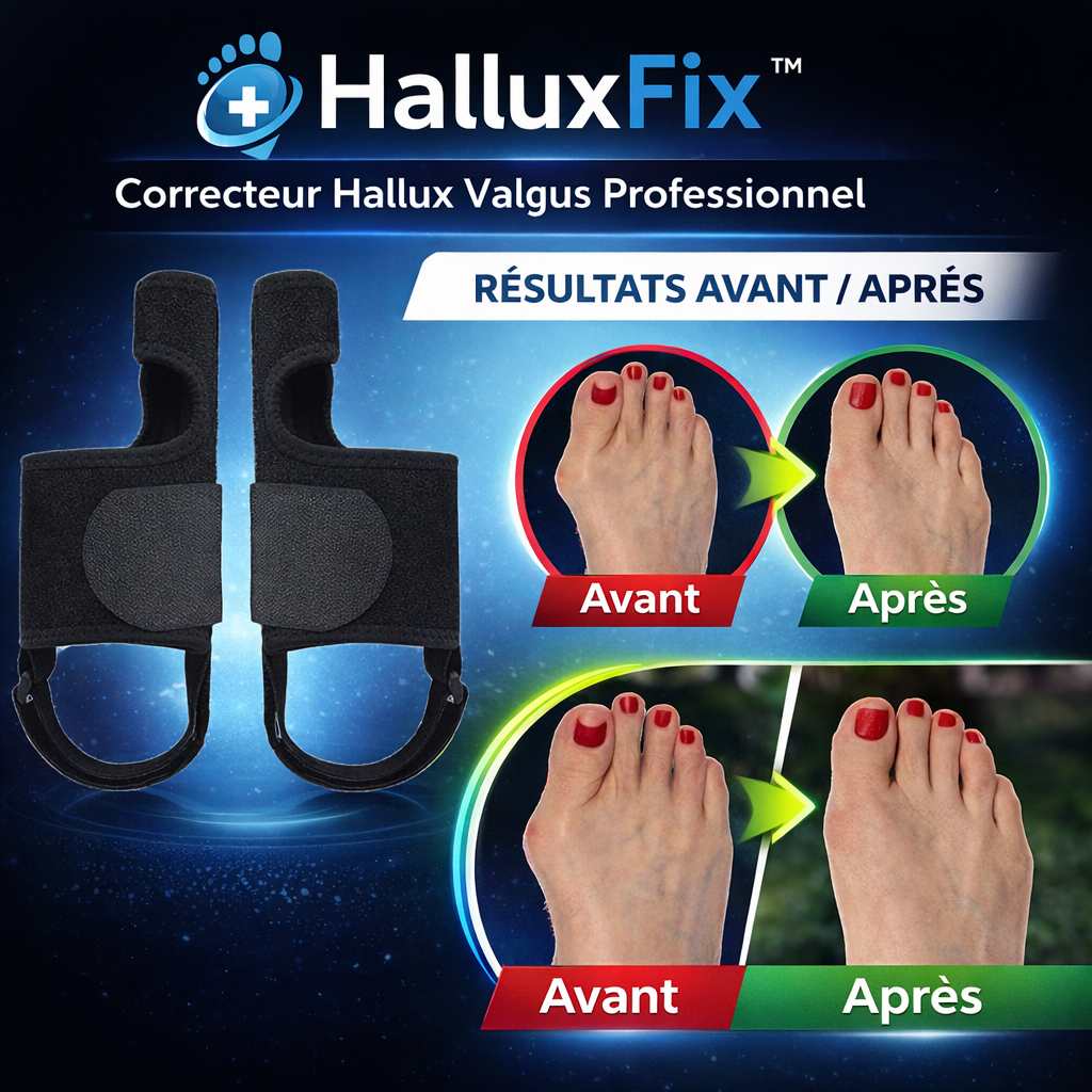 HalluxFix™ Correcteur Hallux Valgus Professionnel | Redressez vos orteils déformés en seulement 7 jours !