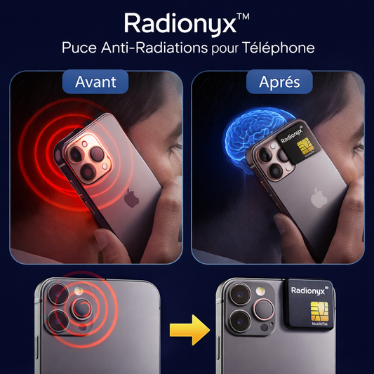 Radionyx™ Puce Anti-Radiations pour Téléphone | Réduisez jusqu’à 90 % des ondes nocives !