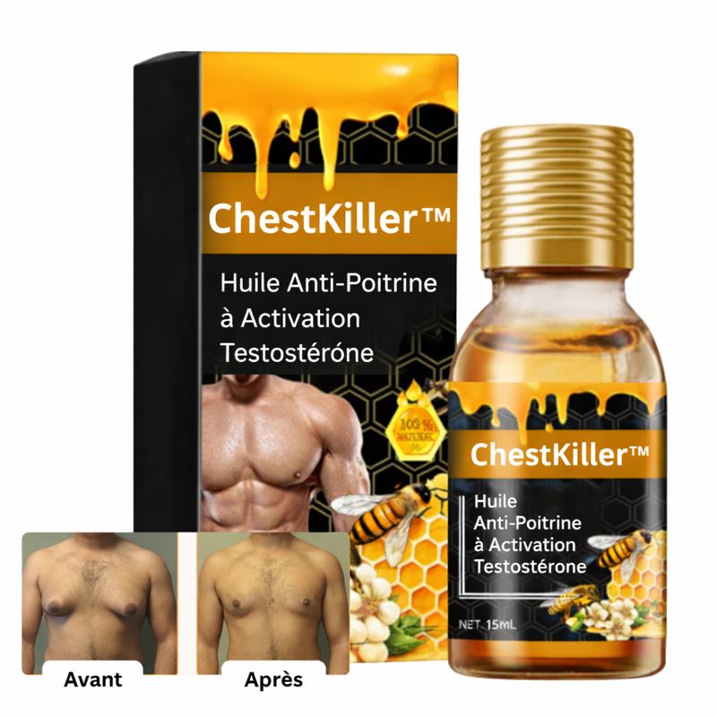 ChestKiller™ Huile Anti-Poitrine à Activation Testostérone | Éliminez la poitrine masculine en 7 jours, sans chirurgie!