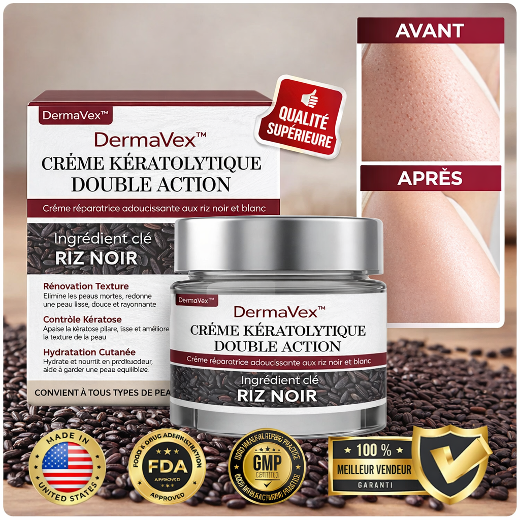 DermaVex™ Crème Kératolytique Double Action | Effacez les imperfections de la peau en 7 jours !