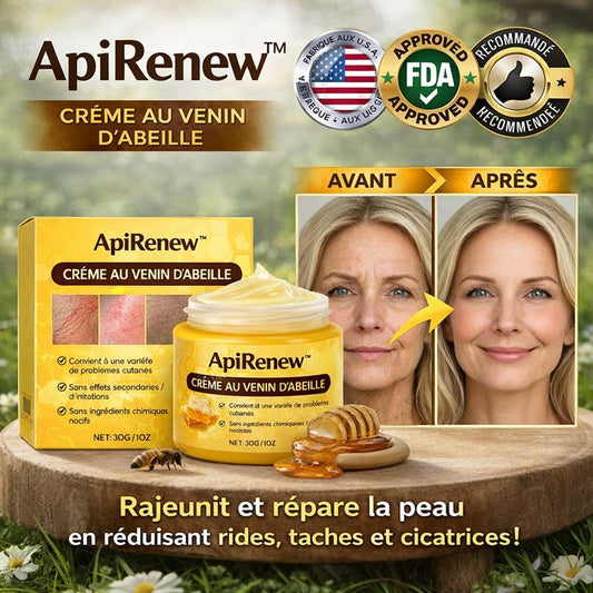 ApiRenew™ Crème au Venin d’Abeille | Rougeurs apaisées et peau visiblement plus lisse en 3 minutes !