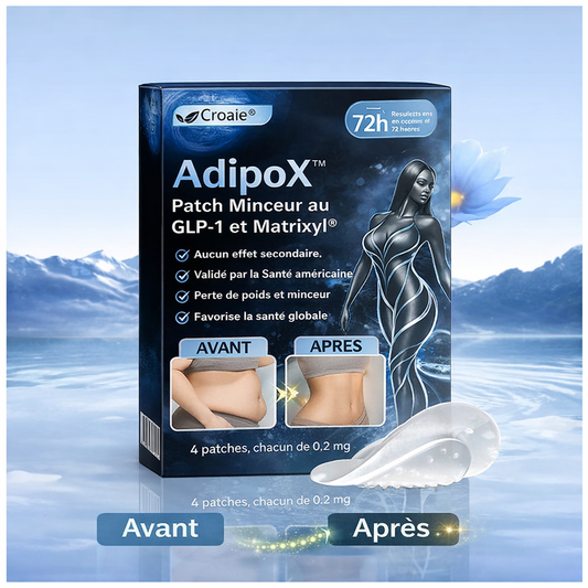 AdipoX™ Patch Minceur au GLP-1 et Matrixyl® | Perdez votre ventre et retendez votre peau en 7 jours, sans aiguille !