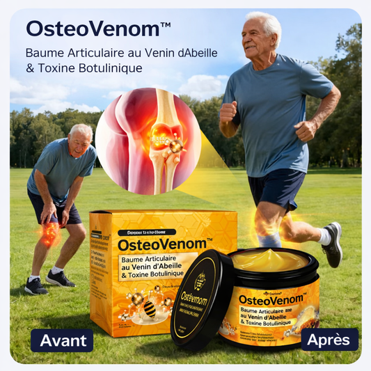 OsteoVenom™ Baume Articulaire au Venin d’Abeille & Toxine Botulinique | Éliminez la douleur et régénérez vos articulations en quelques minutes !