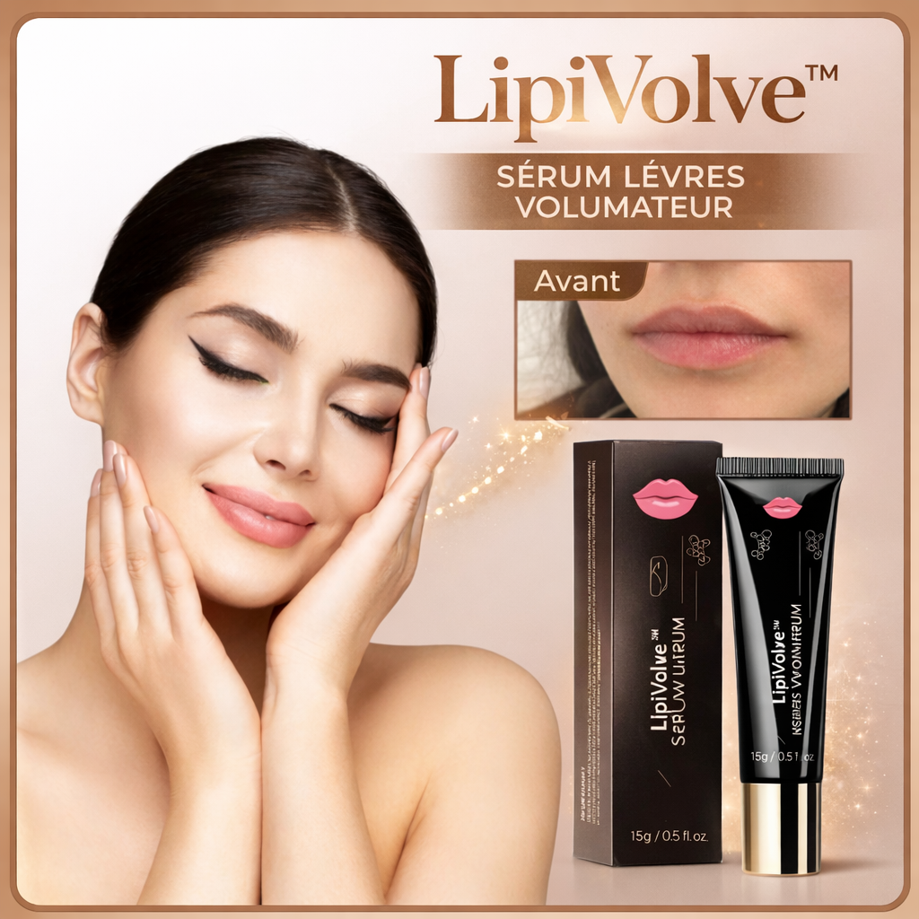 LipiVolve™ Sérum Lèvres Volumateur | Doublez le volume de vos lèvres en 24 heures, sans aucune injection!