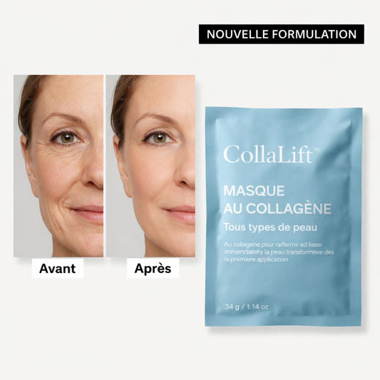 CollaLift™ Masque au Collagène | Lisse les rides, repulpe la peau et raffermit visiblement en 3 minutes !