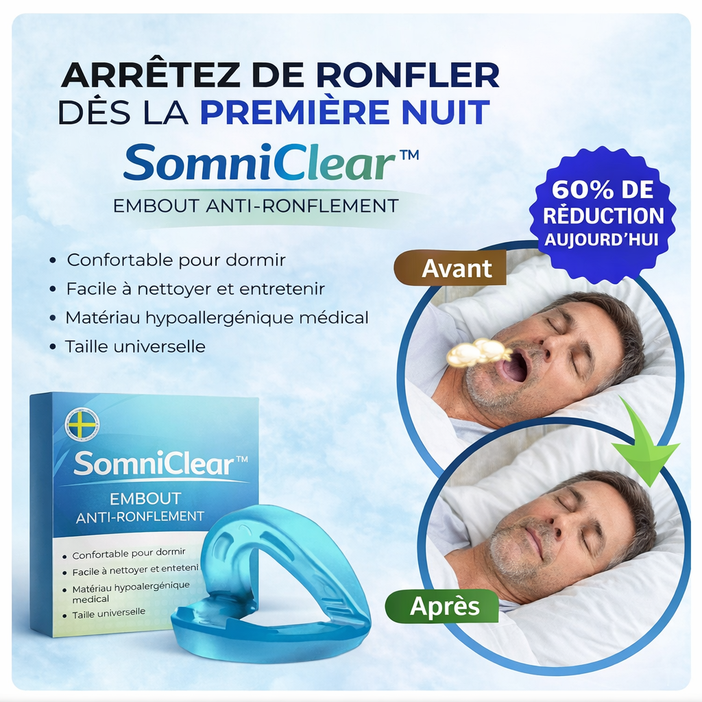 SomniClear™ Embout Anti-Ronflement | Stoppez le ronflement dès la première nuit !