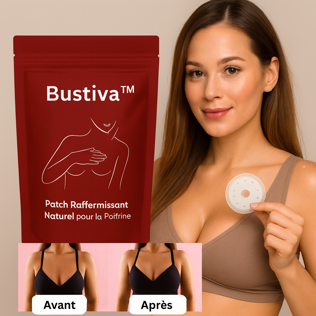 Bustiva™ Patch Raffermissant Naturel pour la Poitrine | Redonne galbe et fermeté en 14 jours sans chirurgie!