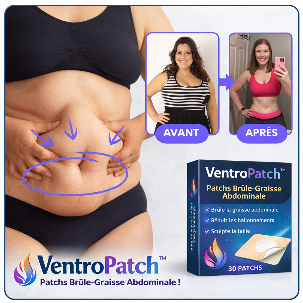 VentroPatch™ Patchs Brûle-Graisse Abdominale | Perdez jusqu’à 3,2 kg en seulement 5 jours !