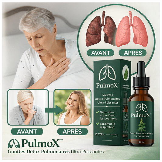 PulmoX™ Gouttes Détox Pulmonaires Ultra-Puissantes | Nettoyez 97 % de vos poumons en 48 heures!