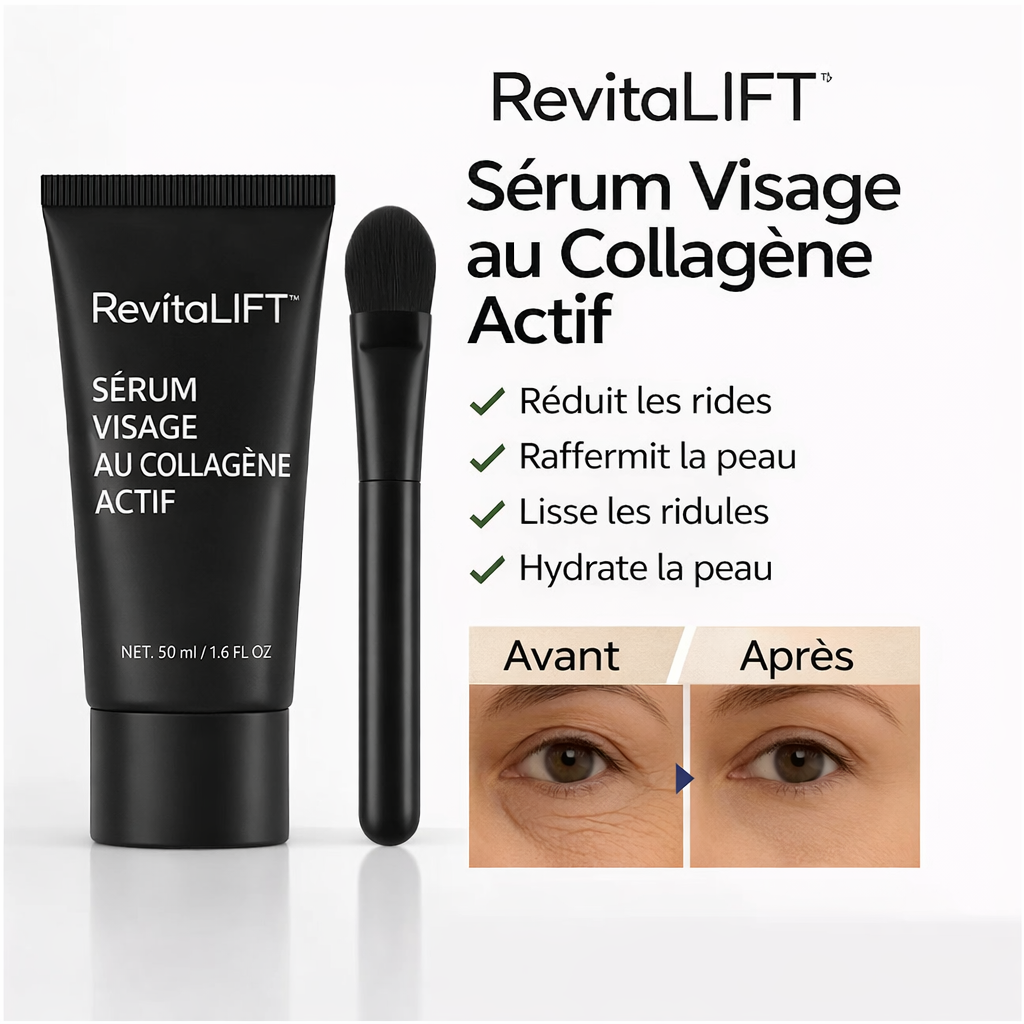 RevitaLIFT™ Sérum Visage au Collagène Actif | Effacez rides et relâchement après 50 ans en 7 minutes !