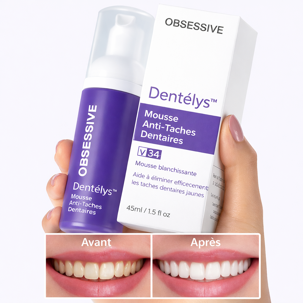 Dentélys™ Mousse Anti-Taches Dentaires | Supprime le jaune et rend vos dents éclatantes dès la 1ère utilisation!